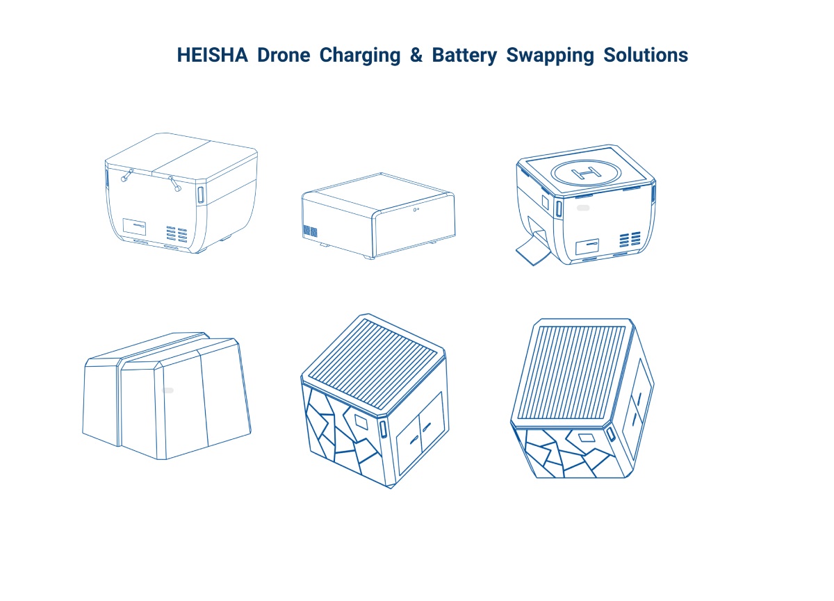 HEISHA flexible drone charging and battery swapping custom solutions are open
