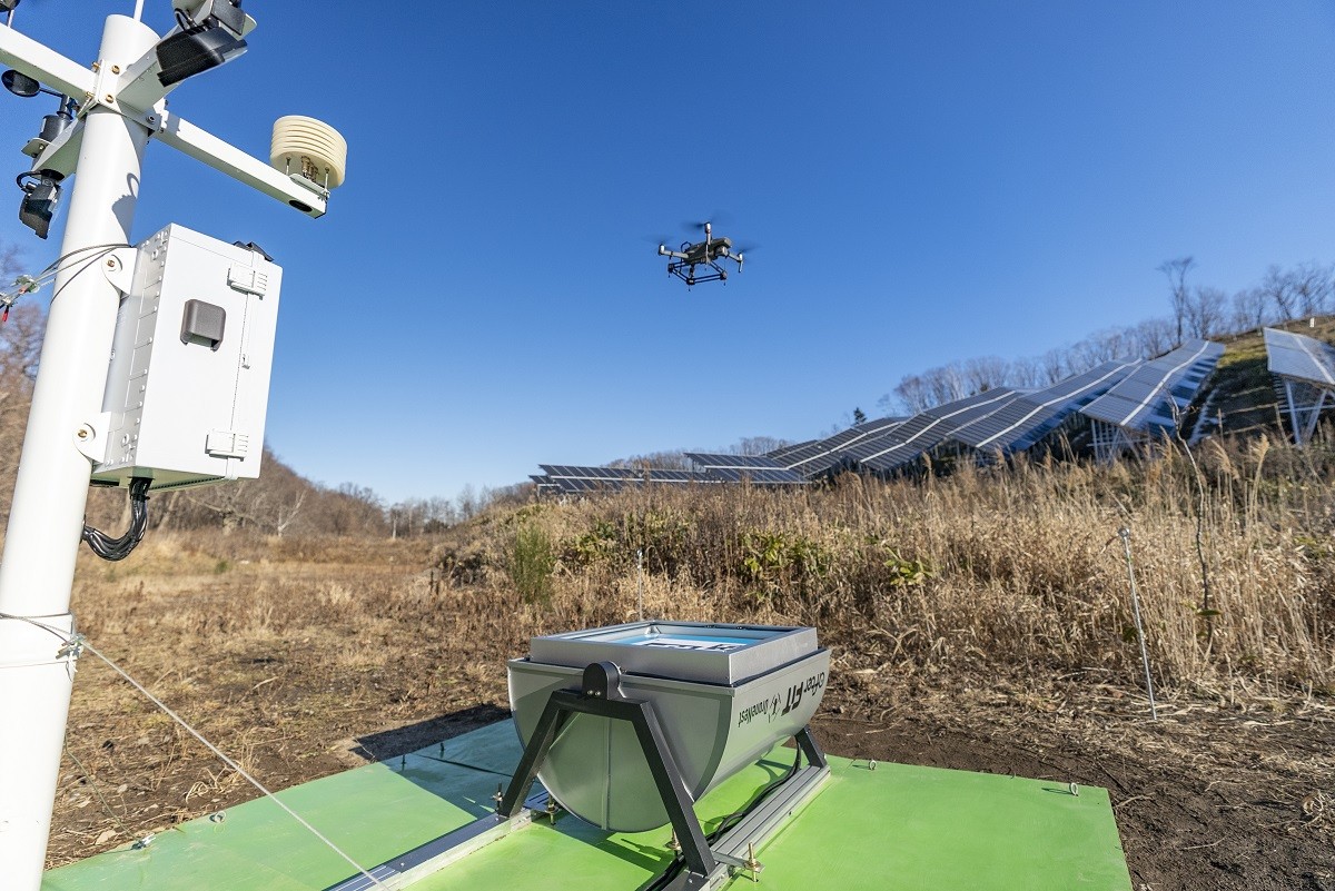 DNEST autonomous drone solution works with FlytNow and AfterFit for solar power plant inspection