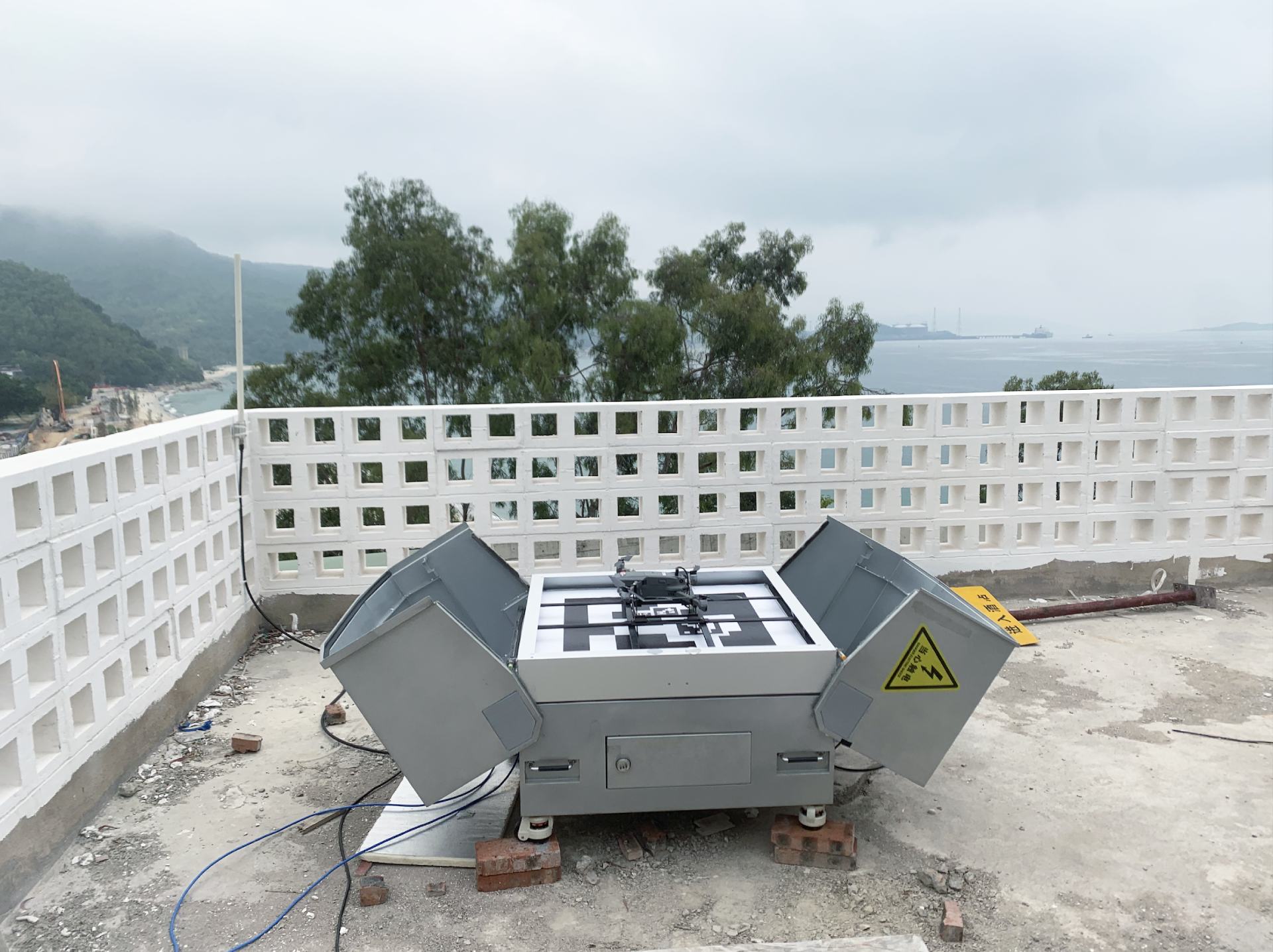 Customized autonomous drone dock for coastal surveillance