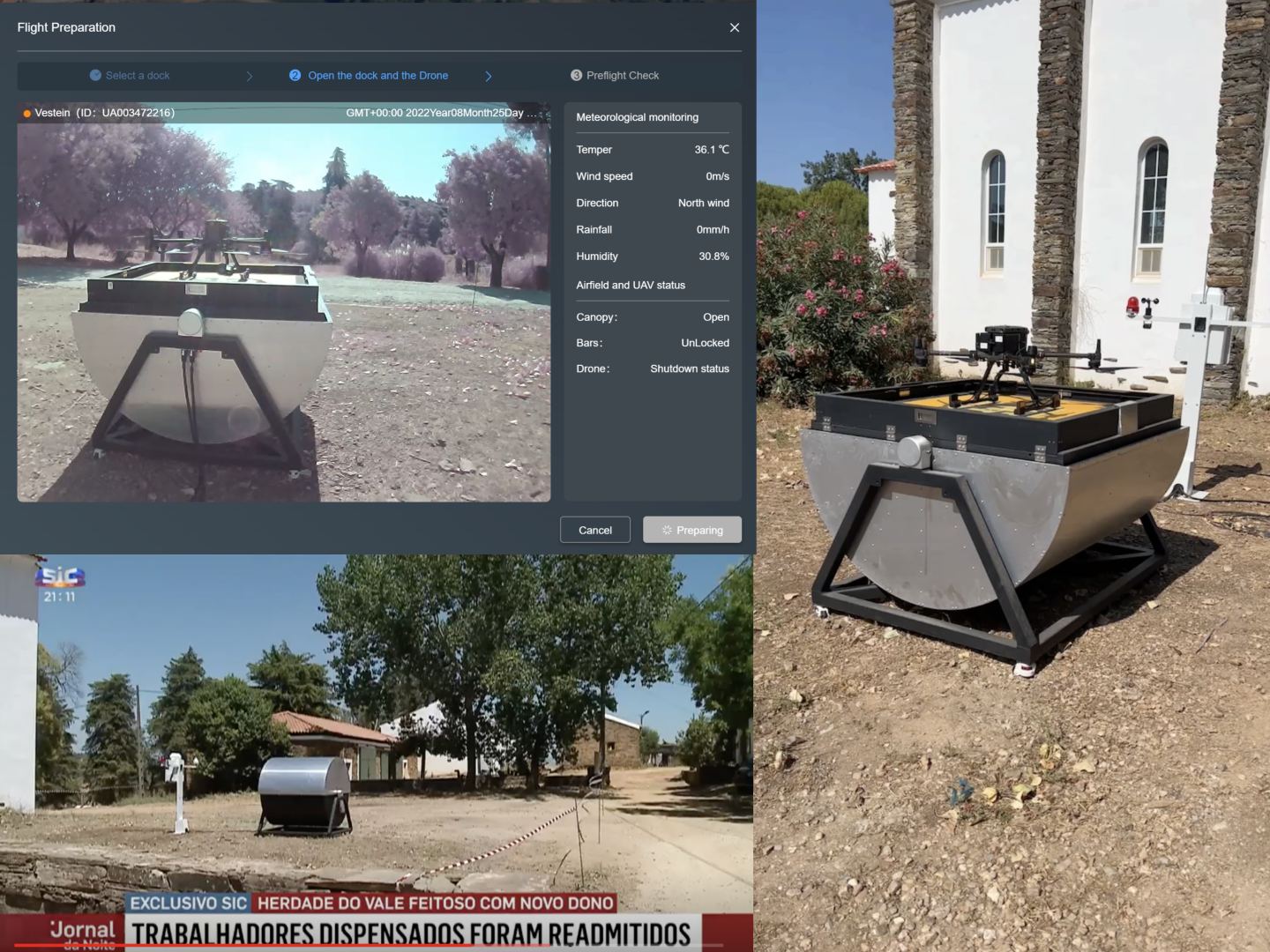 A billionaire is using the D135 drone dock for vale inspection in Portugal