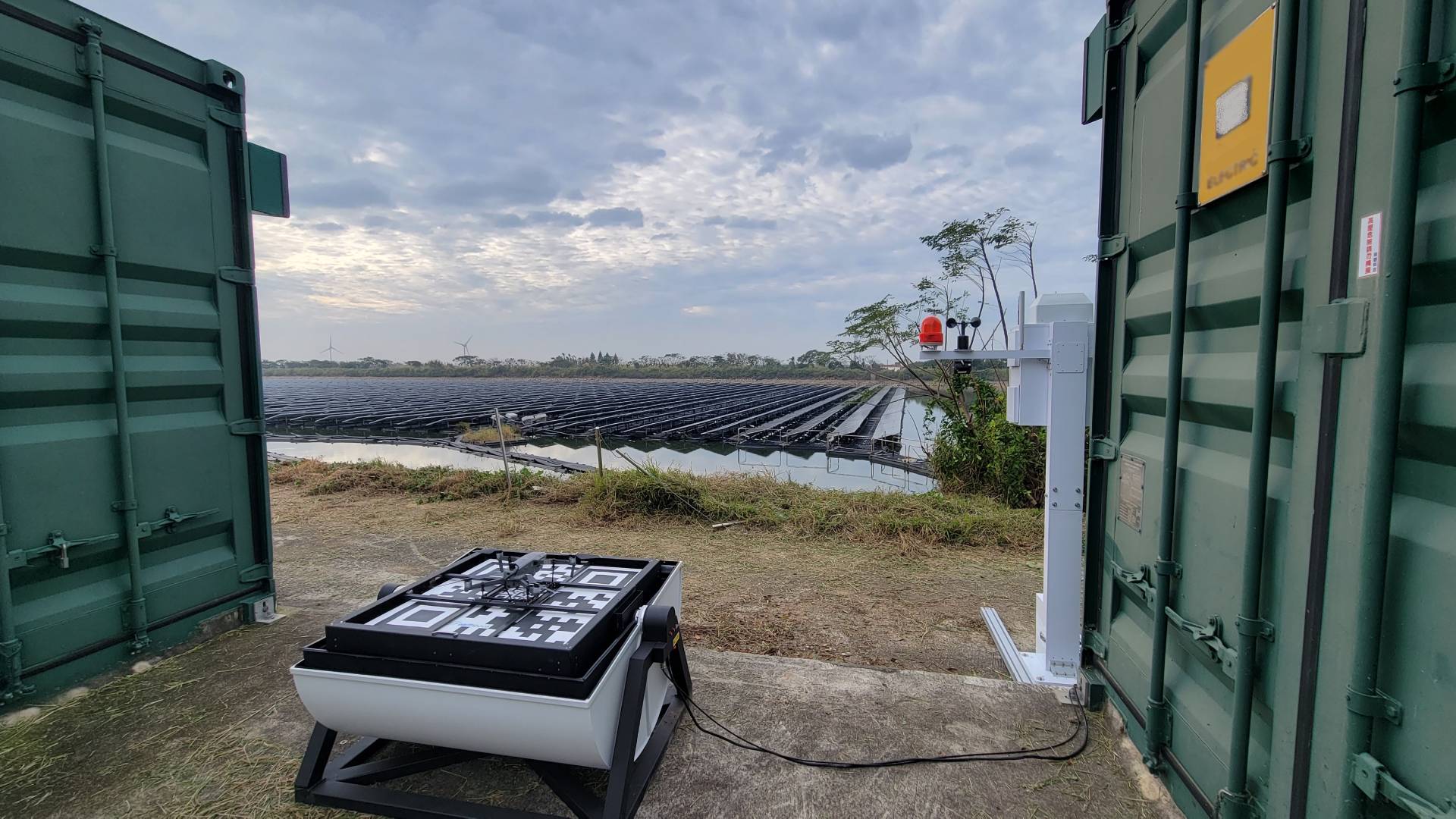 DStation F80 autonomous drone for floating solar farm inspection in Taiwan